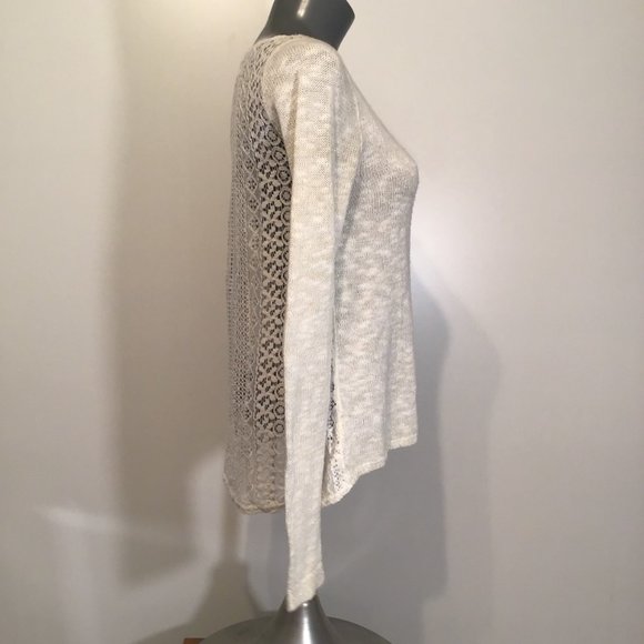 Hollister Scoop Neck Shimmery Sweater with Lace Back Size S - Picture 3 of 12